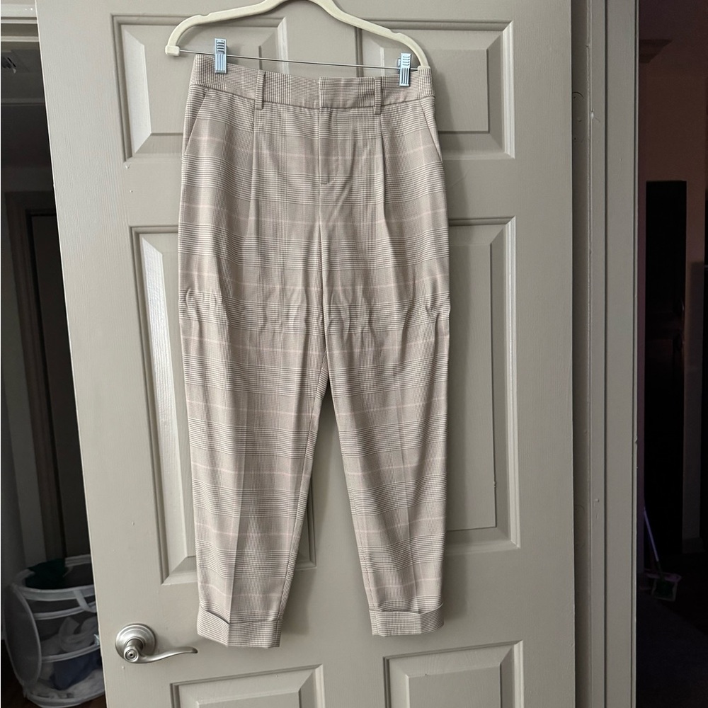 Banana Republic Houndstooth Trousers in Brown and Cream